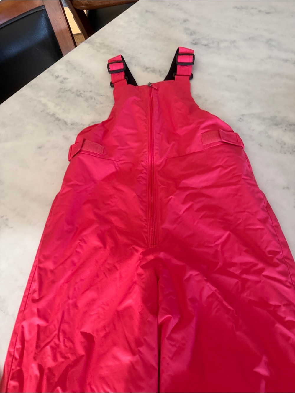 Kids' Pink Insulated Snow Overalls with Adjustable Straps